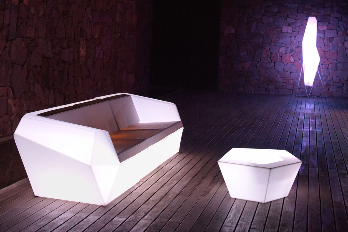 FAZ LAMP by Vondom outdoor modern Italian LED lamp in white
