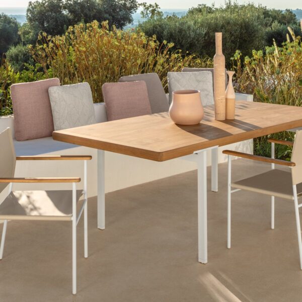 Allure Dining Table 220×95 by Talenti – elegant rectangular outdoor table with sleek minimalist design
