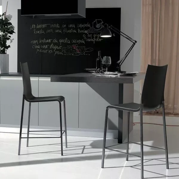 High-end contemporary Eva footstool by Bontempi, showcased at Birmingham Michigan showroom