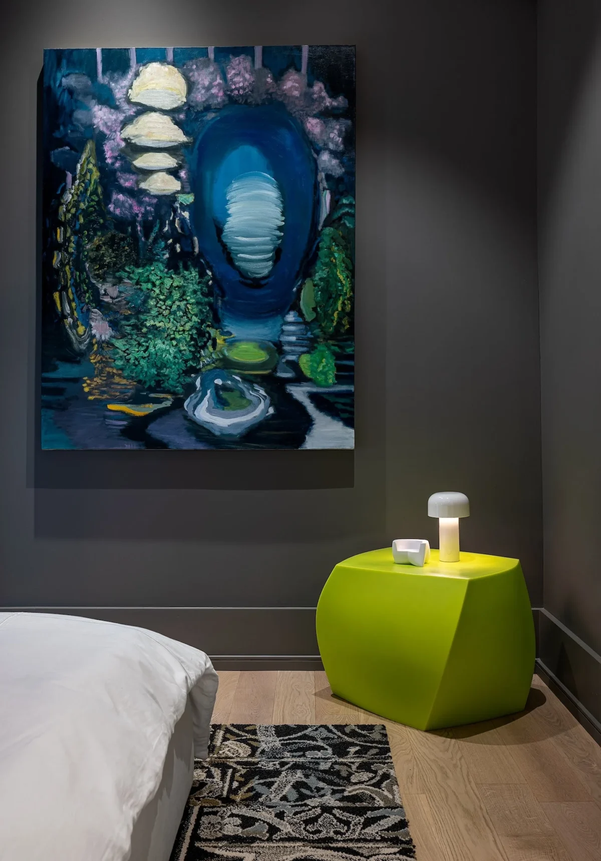 Gehry Left Twist Cube by Heller, a stylish addition to upscale Birmingham, Michigan interiors.