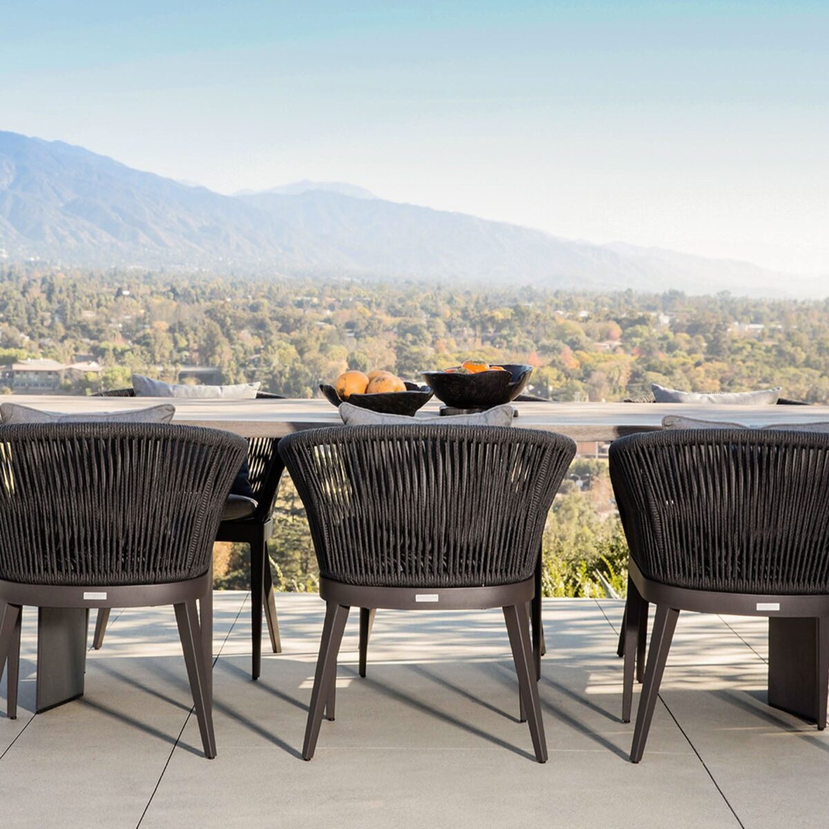 “Modern dining armchair – Hamilton by Harbour with wide seat and architectural frame”