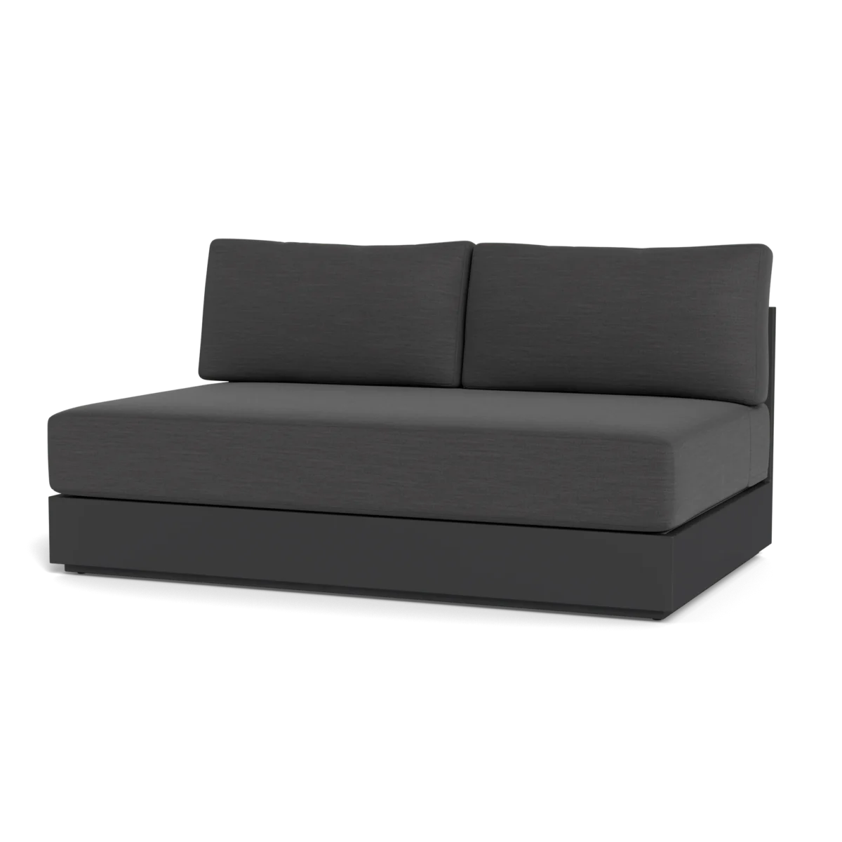 “Detail view of Hayman Sofa seat cushions – premium performance fabric on armless 2-seater frame”