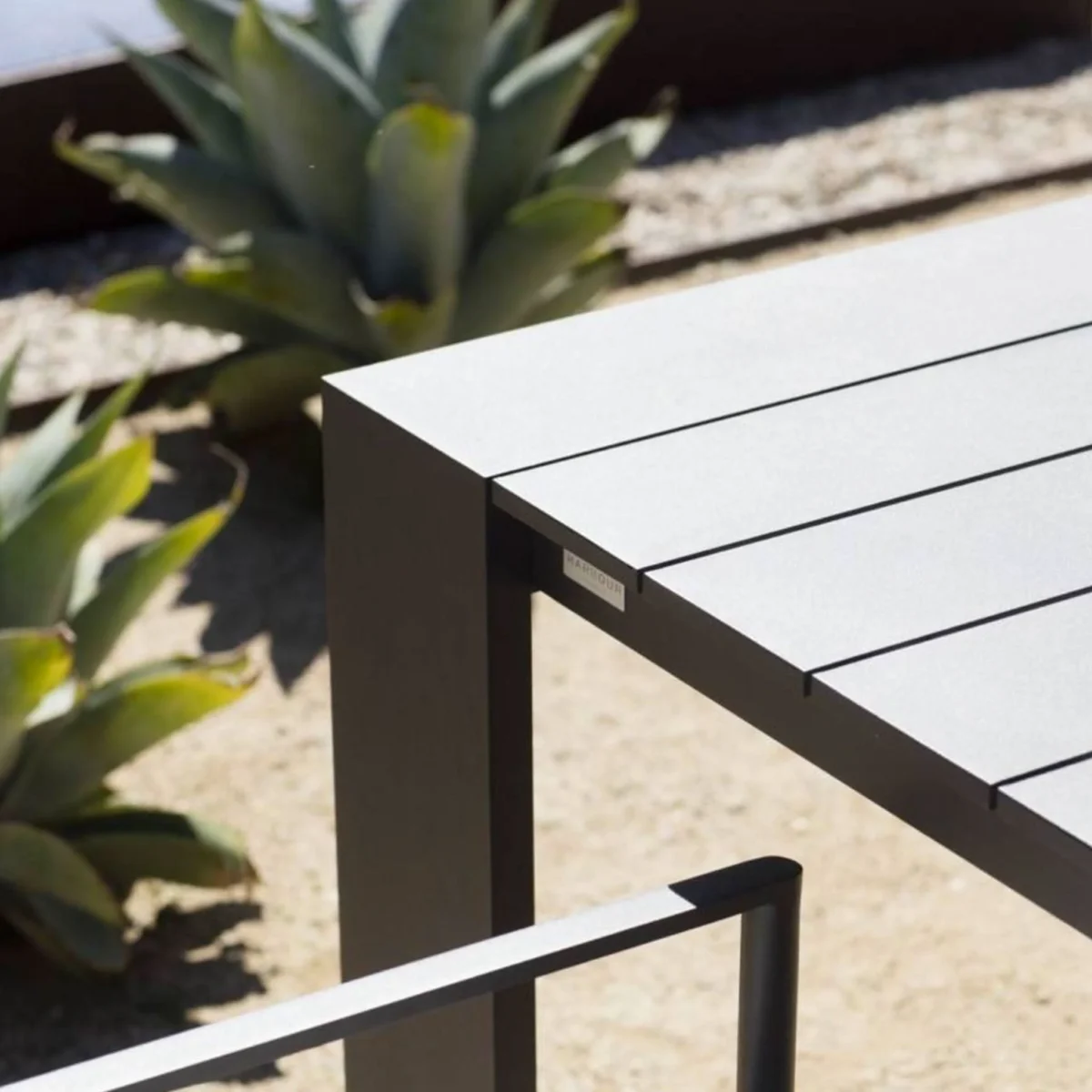 “Hayman series aluminum dining table by Harbour – premium craftsmanship with outdoor durability”