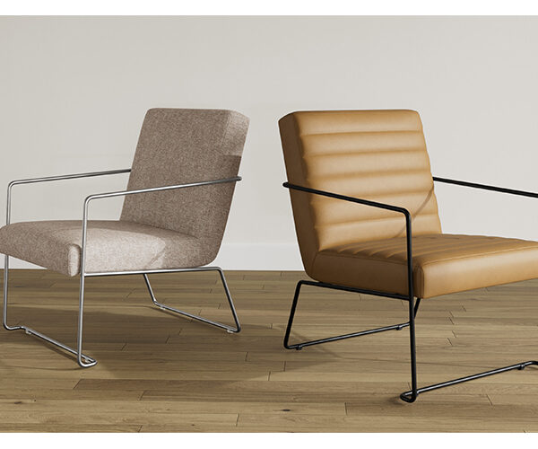 “Muir chair by Via Seating with ergonomic curved back at Royal Oak showroom”