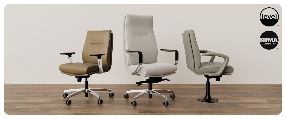 Nuts chair by Viaseating with sleek curved backrest and wood finish