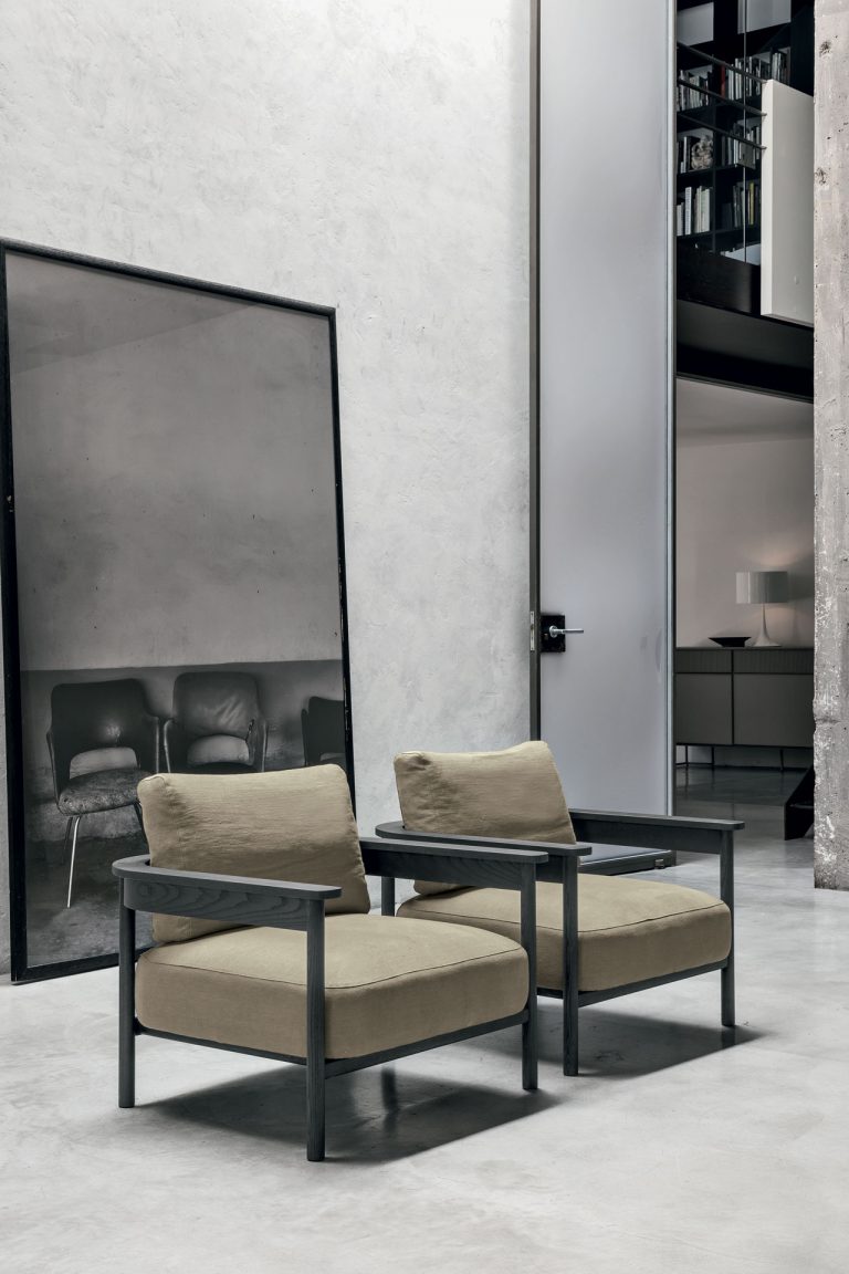 “Hood mirror by Tomasella – modern Italian wall mirror with distinctive hooded frame and minimalist design”