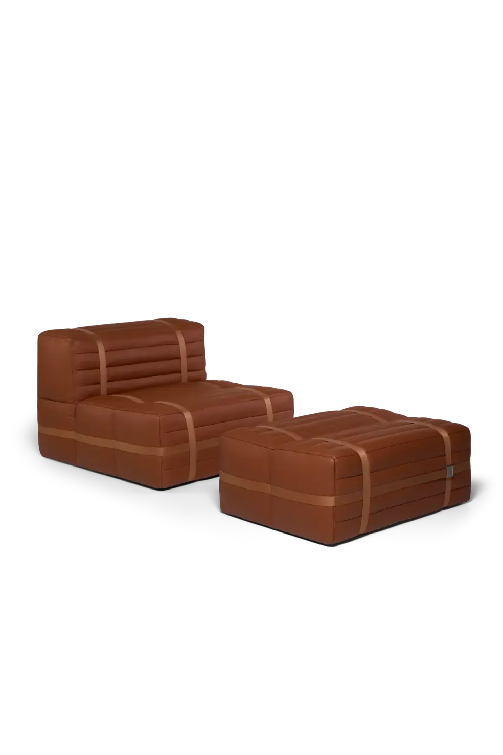 High-end Haybale Lounge Chair with Footstool by Moooi, a modern luxury design for Troy, Michigan.