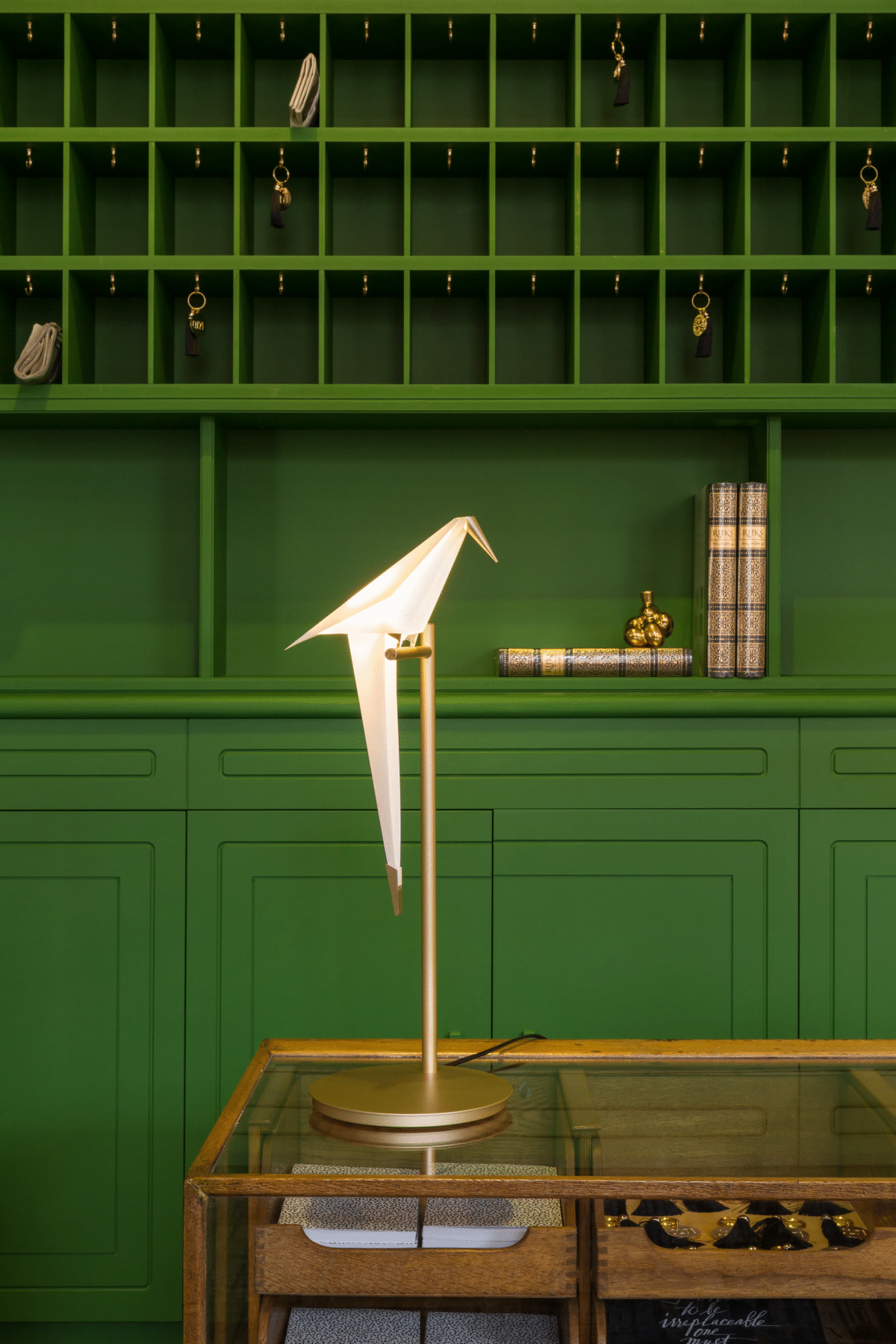 Contemporary Perch Light Table lamp by Moooi, perfect for an artistic, high-end desk in Birmingham, Michigan.