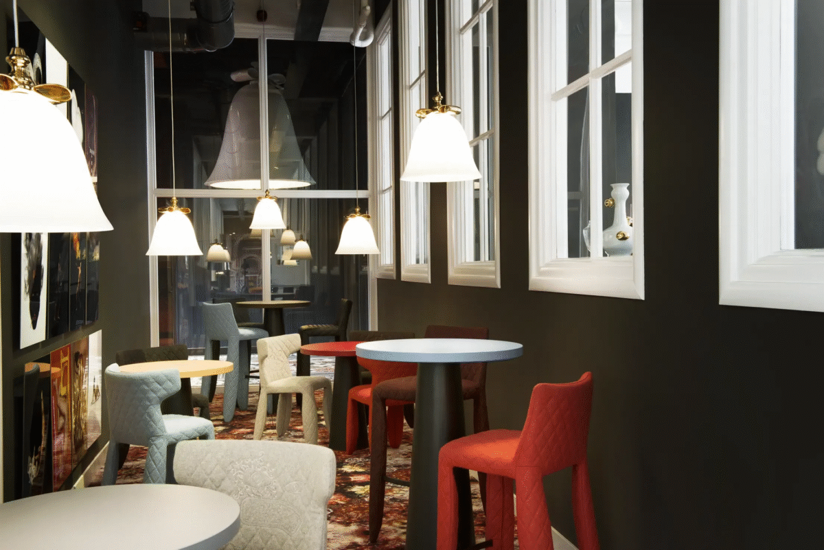 Contemporary Monster Barstool by Moooi, perfect for an artistic, high-end kitchen island in Birmingham, Michigan.