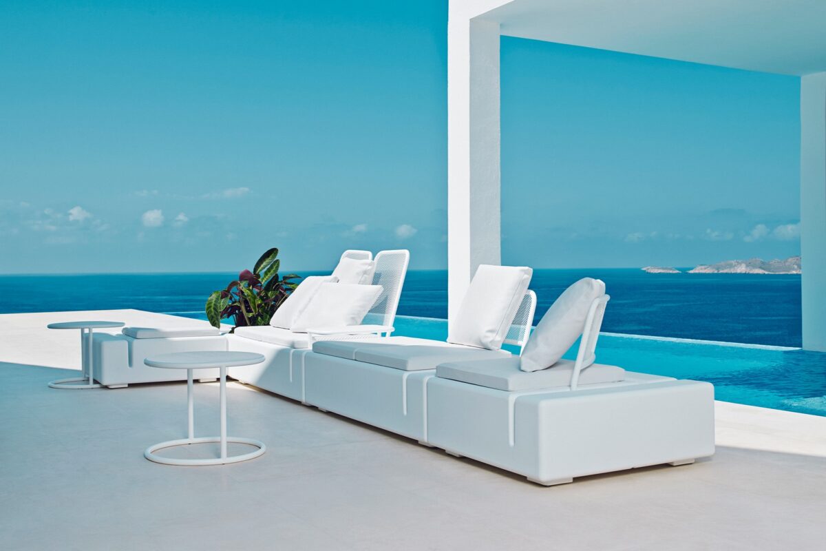 High-end Kes Tables by Gabriele+Oscar Buratti for Vondom, modern Spanish outdoor furniture for Troy, Michigan.
