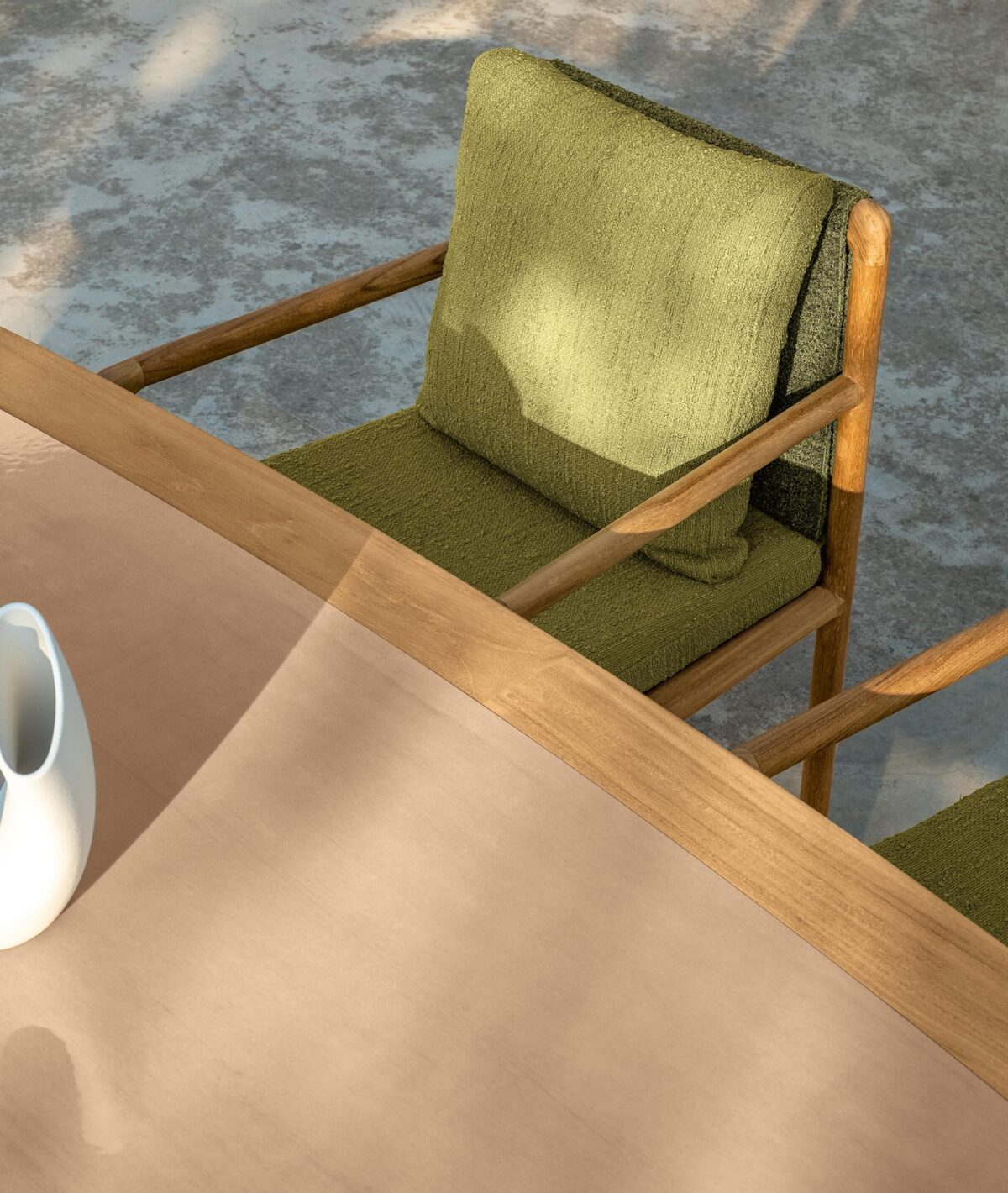 Contemporary Jun Outdoor Dining Table by Talenti offering expansive surface and minimalist aesthetics