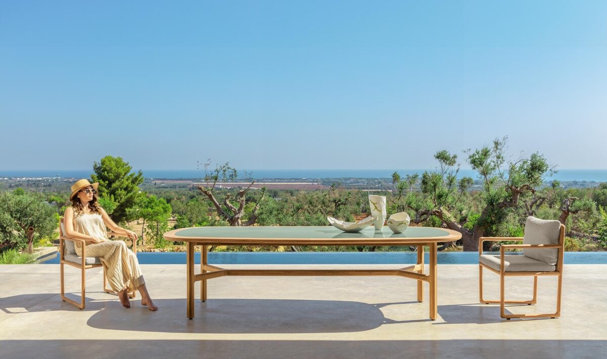 Luxury Jun 320×120 Dining Table by Talenti crafted for elegant alfresco dining in spacious outdoor settings