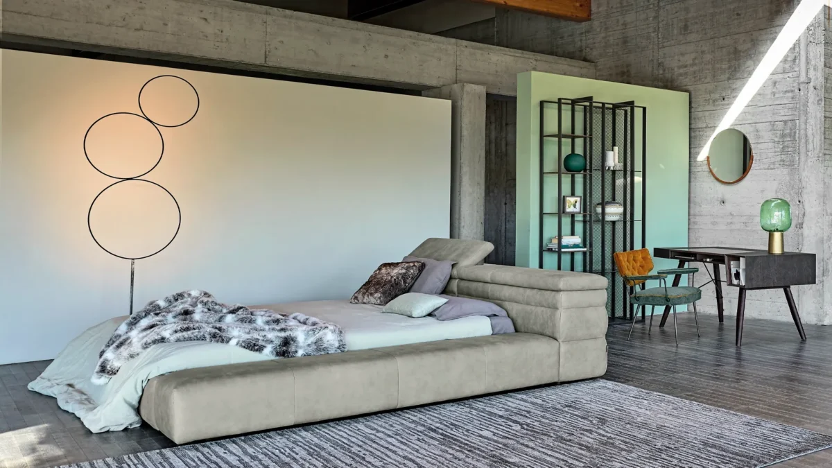 “Arketipo Mayfair Dream Italian sofa with rolled arms at Troy Michigan showroom”
