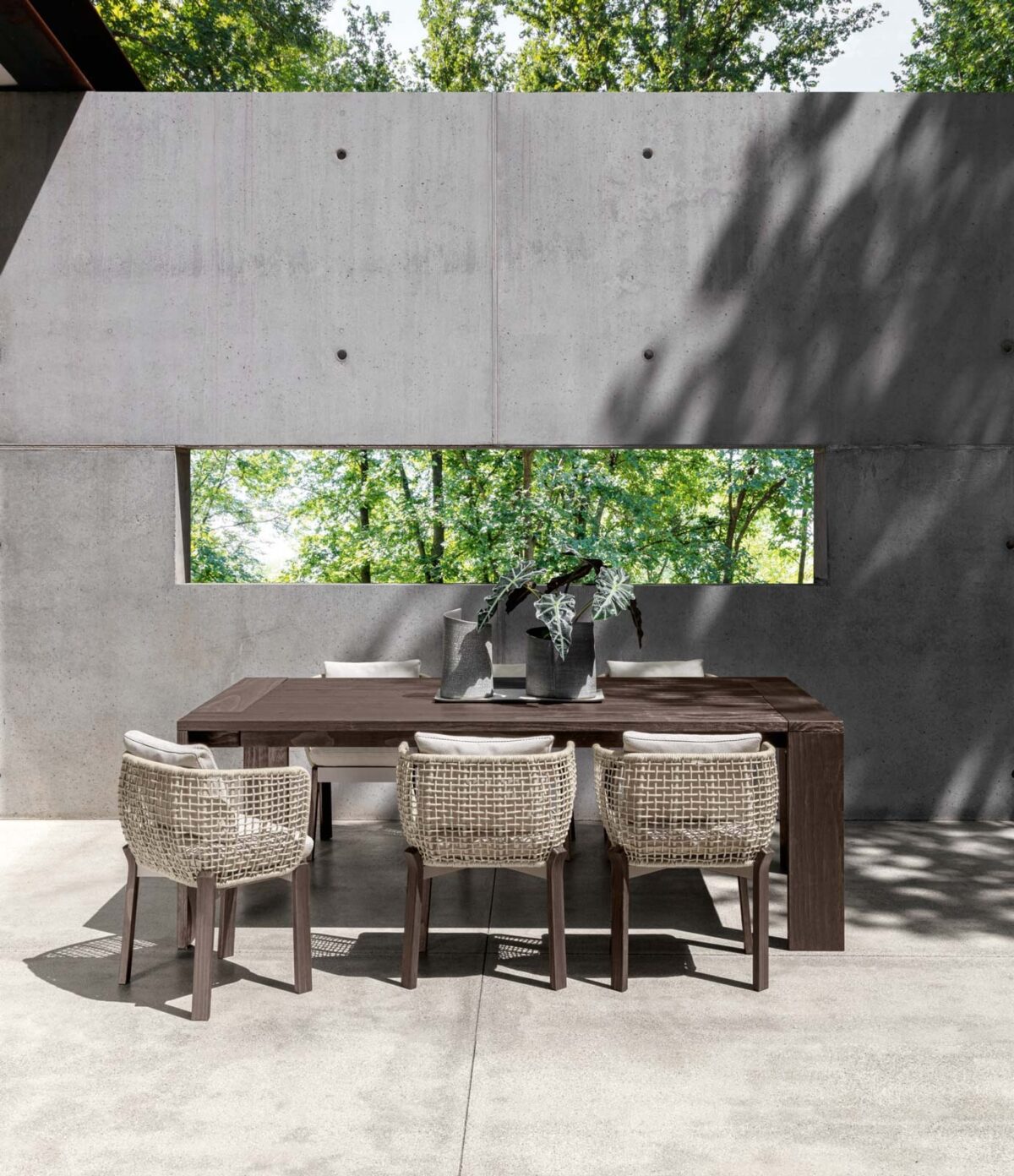 High-end Argo Wood Dining Chair by Talenti designed for modern outdoor dining in Troy, Michigan