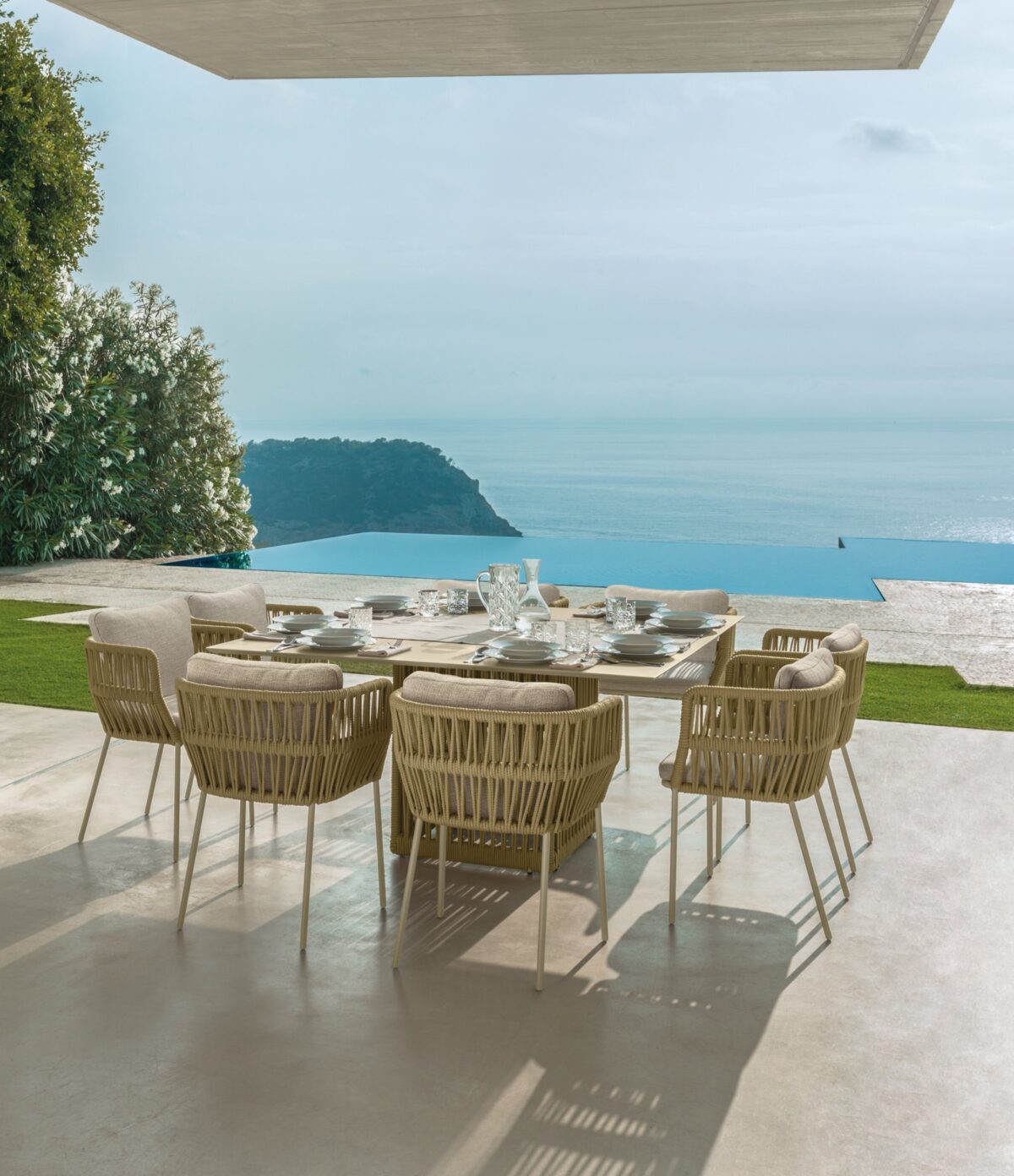 Outdoor Cliff Dining Armchair from Talenti’s collection designed for durability and Italian elegance