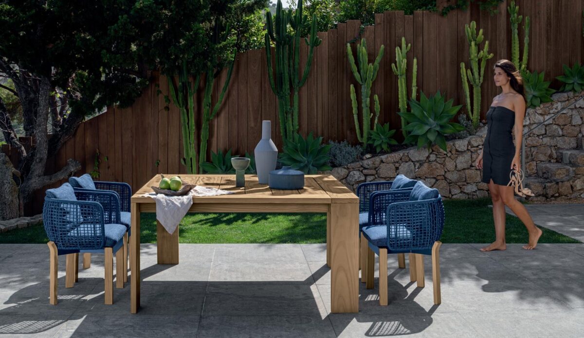 Designer Argo Wood Dining Chair from Talenti ideal for minimalist alfresco dining spaces
