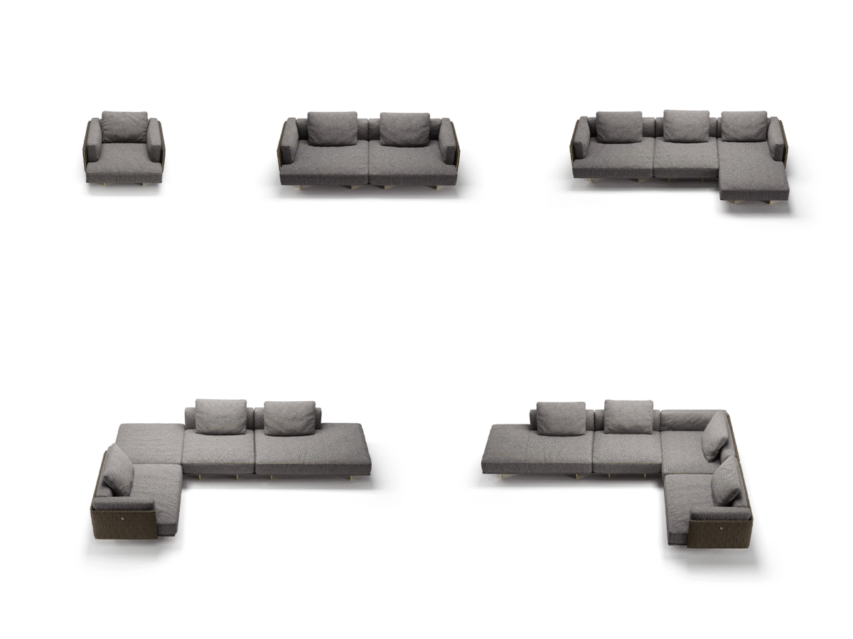 Luxury contemporary Campus collection by Natuzzi, perfect for a sophisticated living space in Birmingham, Michigan.