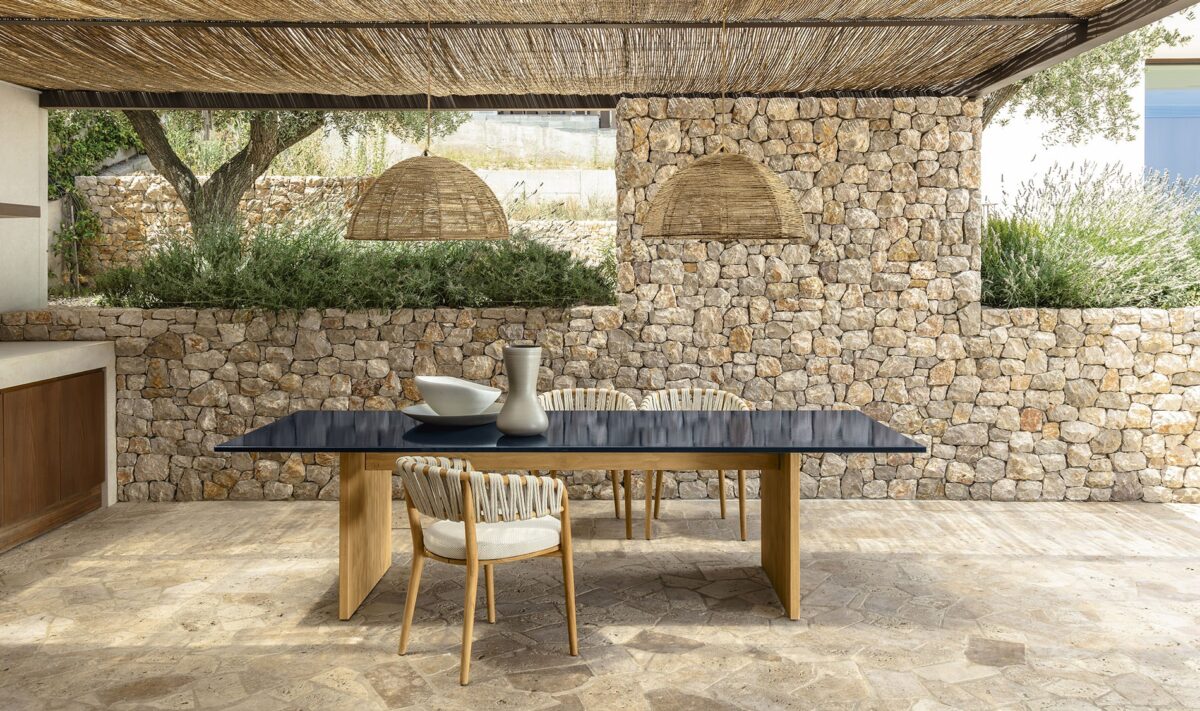 Talenti Venice Dining Table 220×100 featuring clean lines and weather-resistant build for Royal Oak, Michigan patios