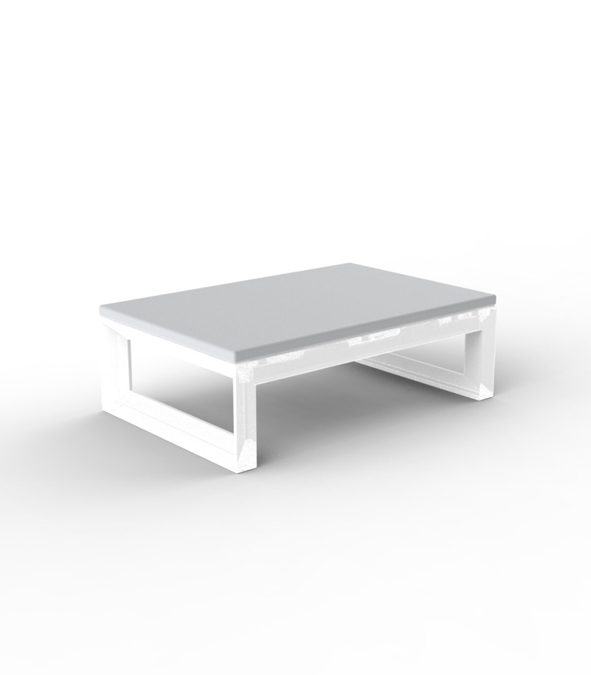 Modern Vondom FRAME Ottoman with low-profile design and solid polyethylene construction