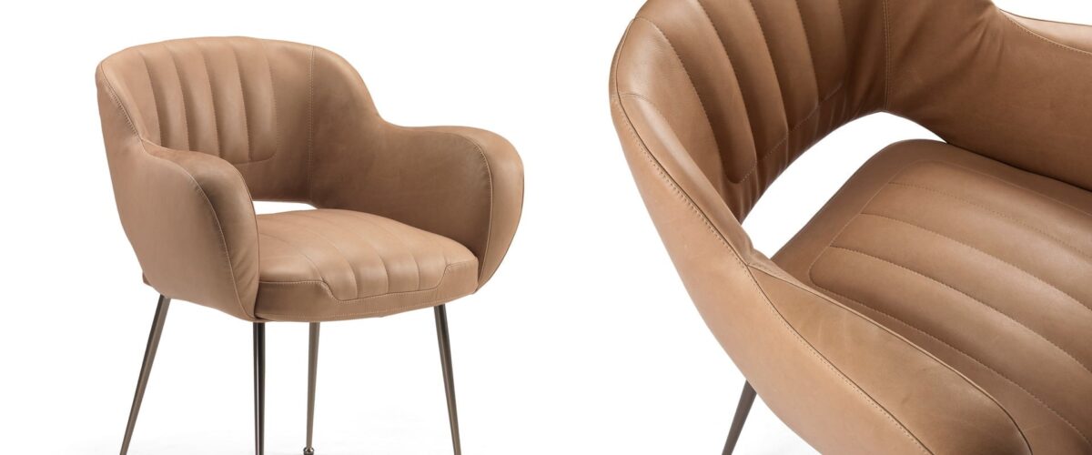 “Miss Malice lounge chair by Arketipo with sculptural silhouette at Royal Oak showroom”