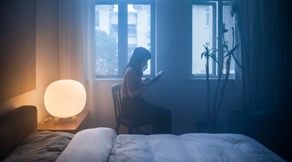 Foscarini Gem, contemporary table lamp with textured acid-etched glass, Troy Michigan.