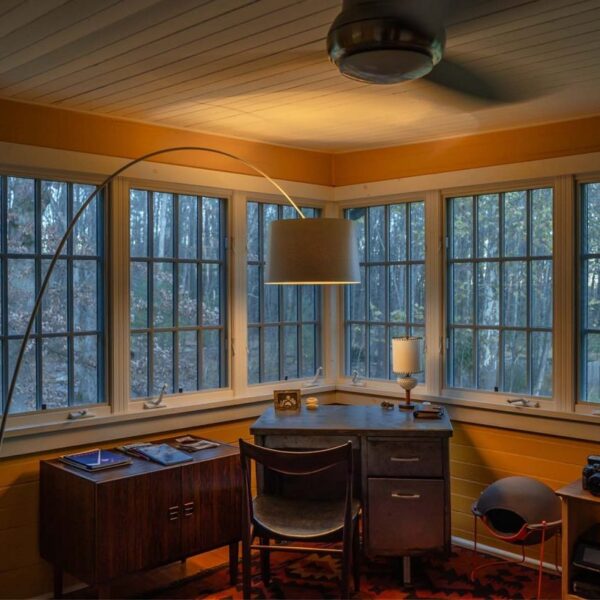 TIniggand pendant light by Foscarini in a modern living room in Troy, Michigan.