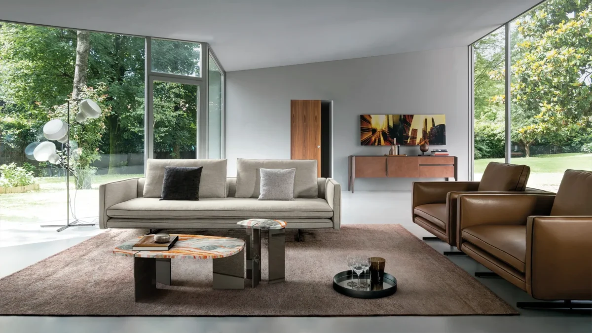 “Arketipo Moss contemporary seating piece featured in Birmingham Michigan interiors”
