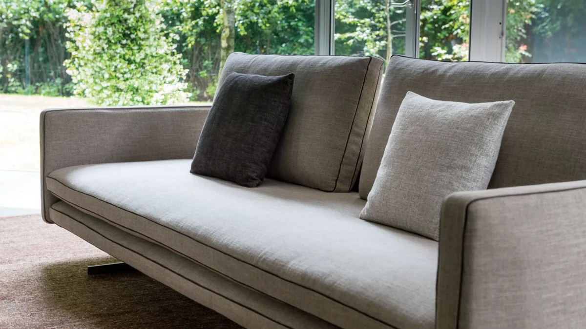 “Minimalist Moss sofa by Arketipo presented in Royal Oak Michigan modern home display”