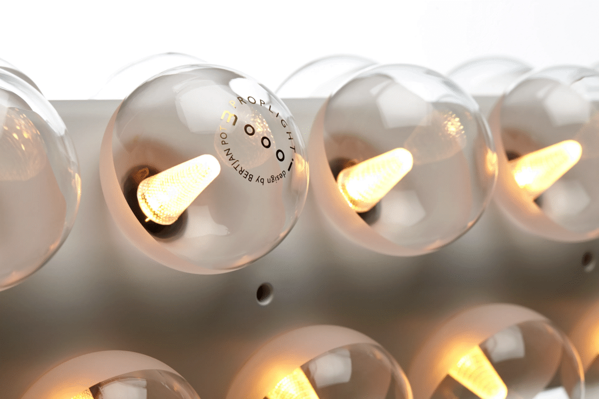 Contemporary Prop Light Suspended chandelier by Moooi, perfect for an artistic, high-end interior in Royal Oak, Michigan.