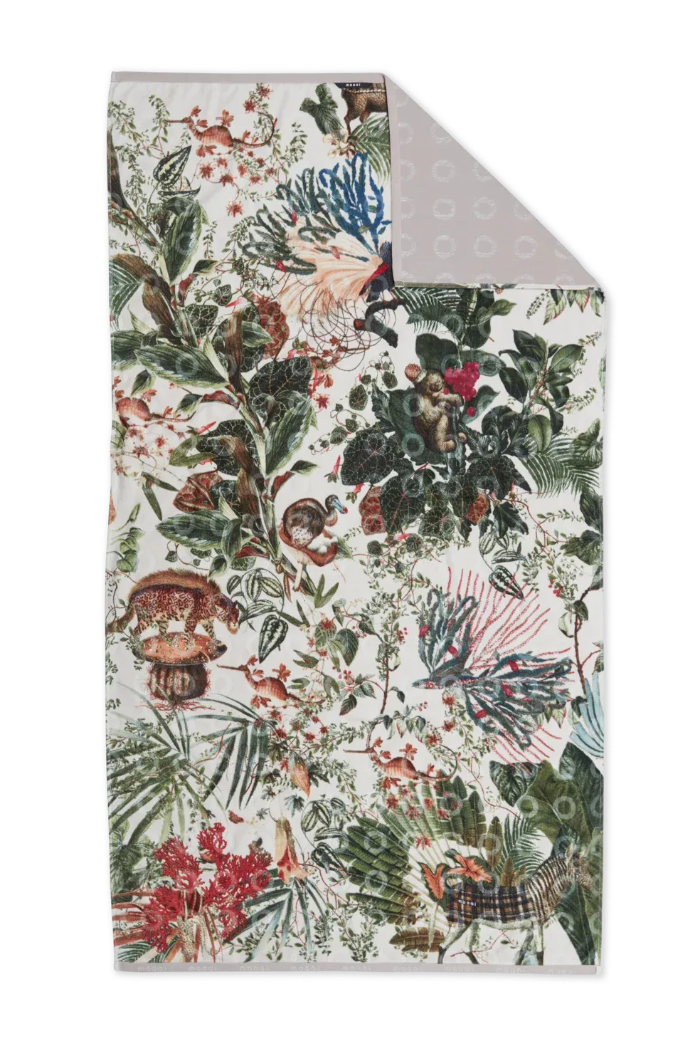 High-end Menagerie of Extinct Animals beach towel by Moooi, modern Dutch design for Troy, Michigan.