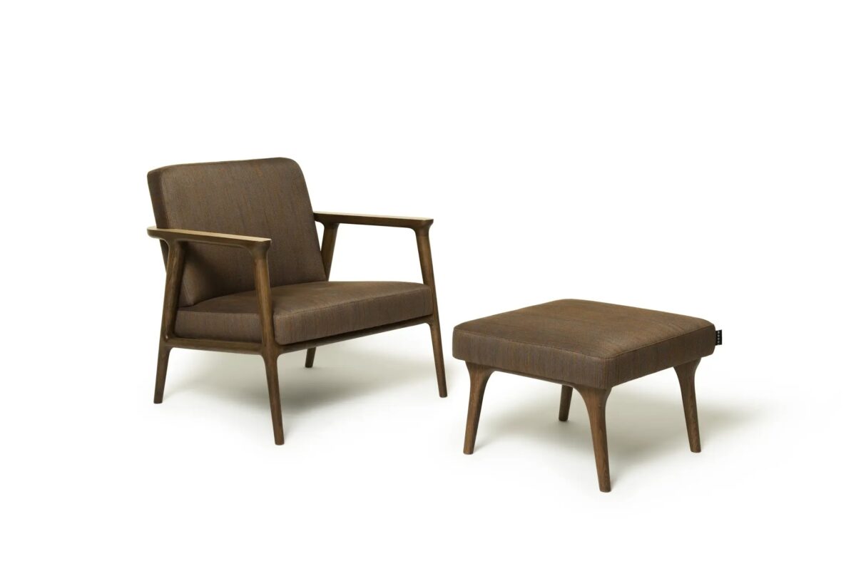 High-end Zio Lounge Chair by Marcel Wanders for Moooi, modern Dutch design wooden chair for Troy, Michigan.