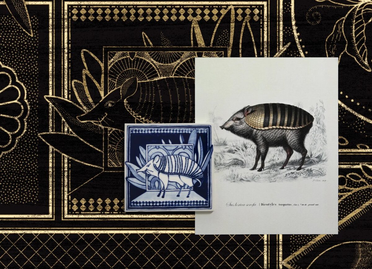Extinct Animals Decorative Tile by Moooi, elegant design in Troy.