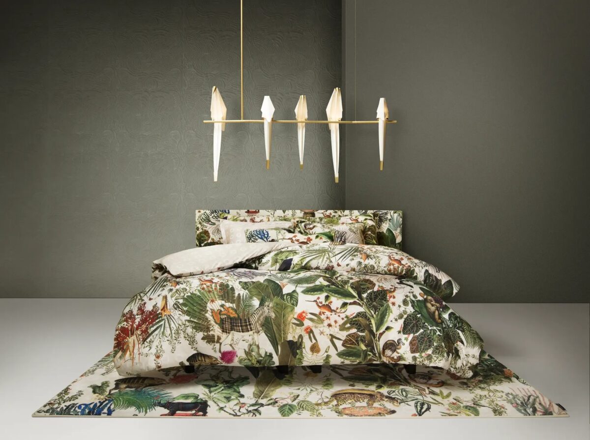 Modern Menagerie of Extinct Animals bed pillows by Moooi, high-end Dutch design bedding for Royal Oak, Michigan.