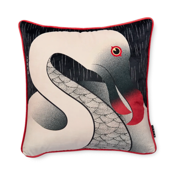 Moooi's "Dodo Pavone" decorative pillow features whimsical, artistic designs. Elevate your Royal Oak home with unique, luxurious textile art.