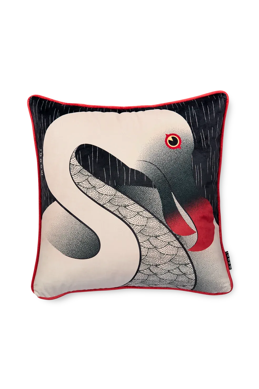 Moooi's "Dodo Pavone" decorative pillow features whimsical, artistic designs. Elevate your Royal Oak home with unique, luxurious textile art.