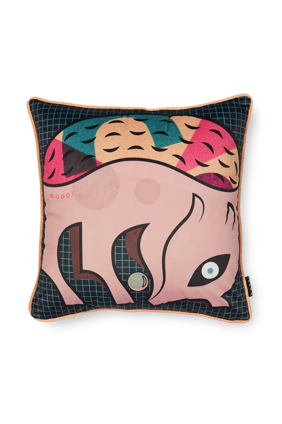 Luxury contemporary Armoured Boar decorative pillow by Moooi, high-end Dutch design for Birmingham, Michigan.