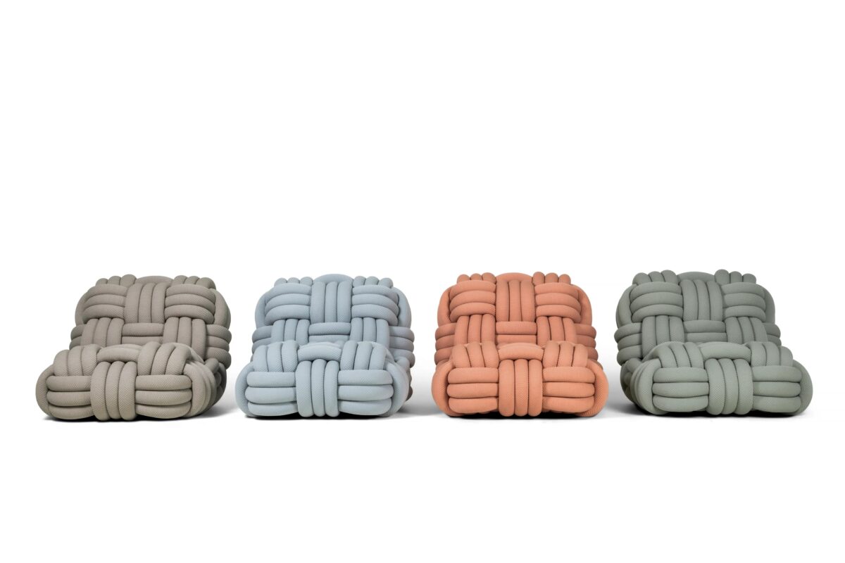 Moooi Knitty Lounge Chair with a luxurious look, available in Troy, Michigan.