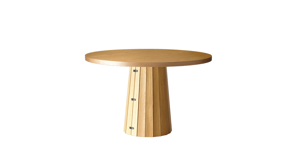 Luxury contemporary Container Table Bodhi unique wooden table by Moooi, designer Dutch dining furniture for Birmingham, Michigan.