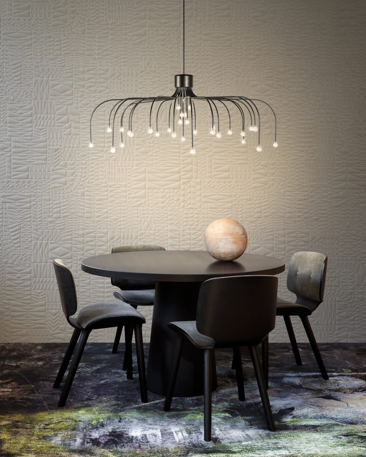 Modern Starfall Light by Front for Moooi, high-end Dutch design celestial lighting for Royal Oak, Michigan.