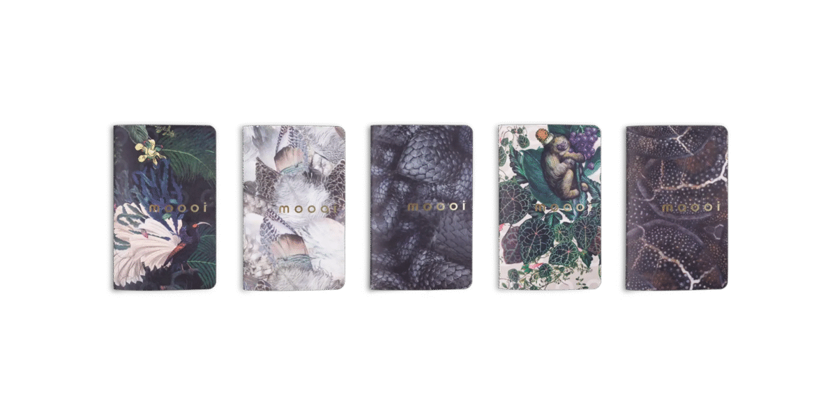 High-end Extinct Animals journal set by Moooi, modern Dutch design stationery for Troy, Michigan.