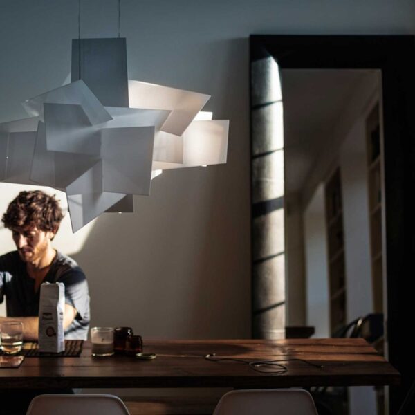 Big Bang pendant light by Foscarini, creating a dynamic focal point in modern interiors in Royal Oak, Michigan.
