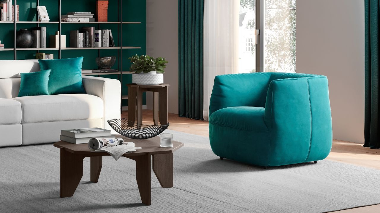 Modern Wally C195 armchair by Natuzzi Editions, high-end Italian design for Troy, Michigan.