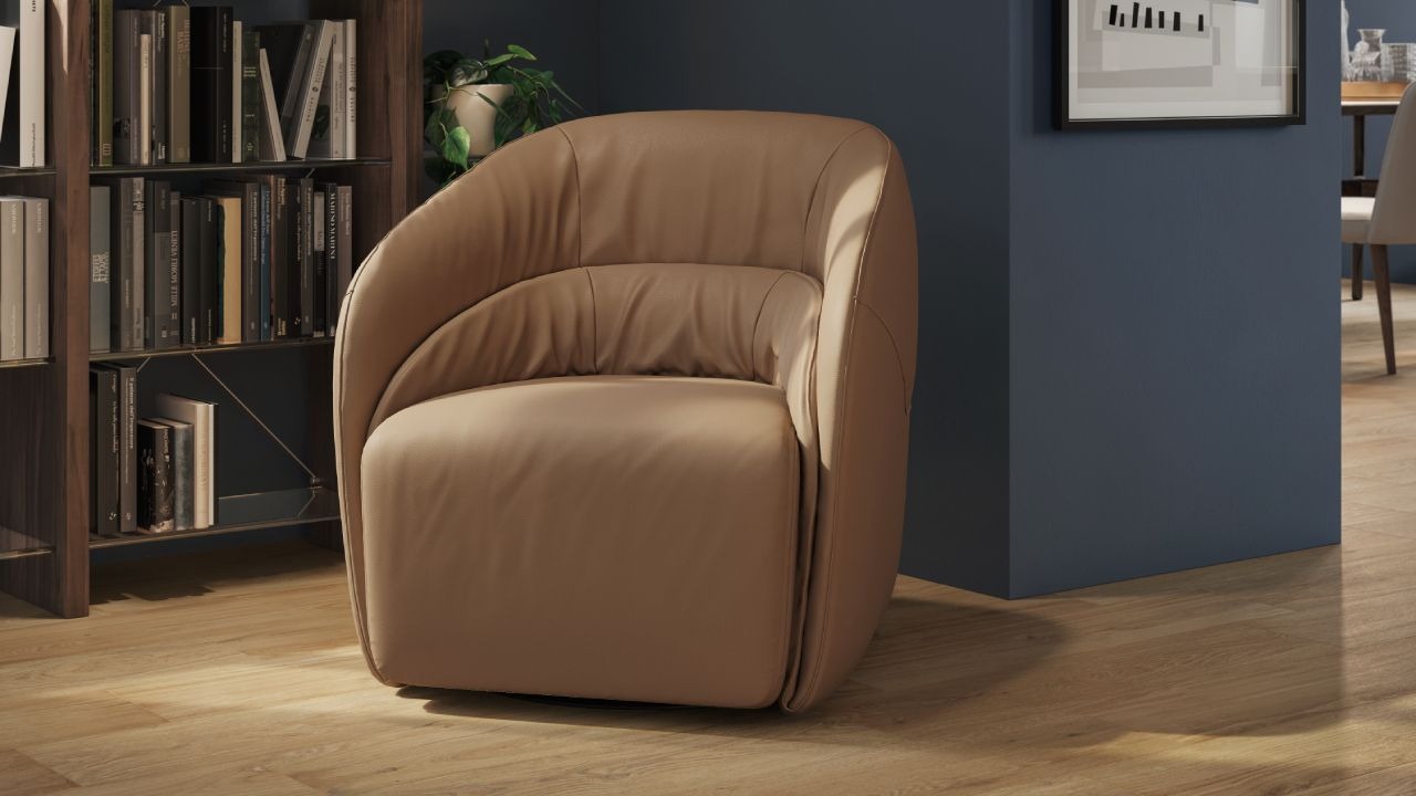 High-end Botao accent armchair by Natuzzi Editions, modern Italian furniture for Royal Oak, Michigan.