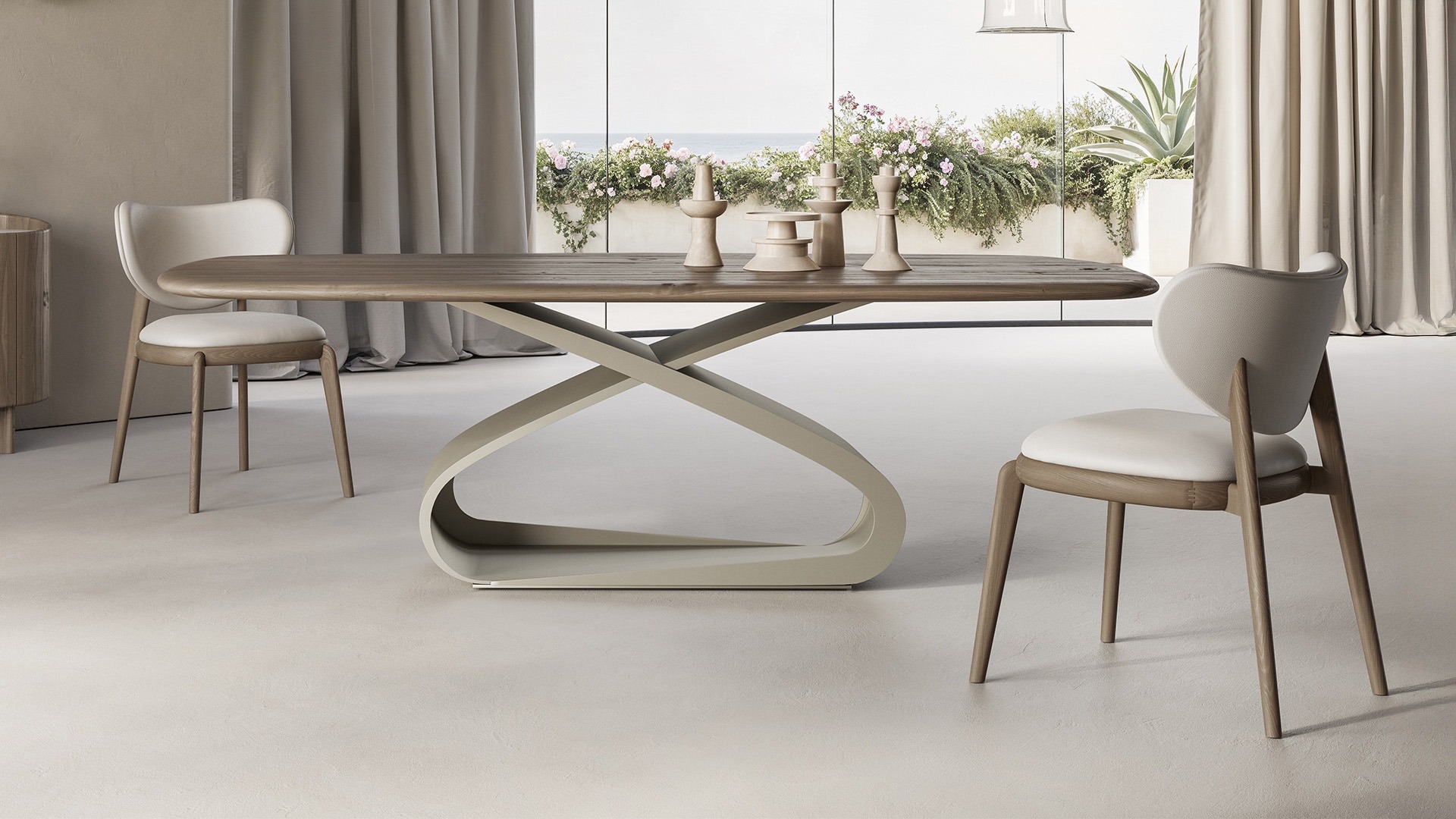 Luxury contemporary Nodo chair by Mauro Lipparini for Natuzzi Italia, high-end Italian design for Birmingham, Michigan.