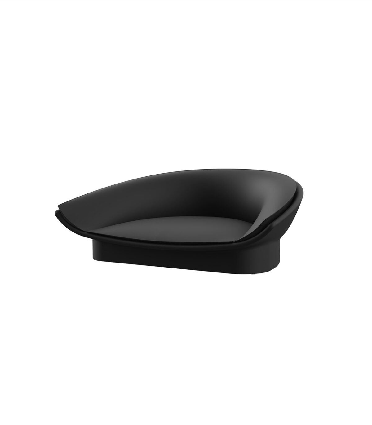 Modern outdoor LUNA Daybed by Vondom offering full-body relaxation and bold visual presence