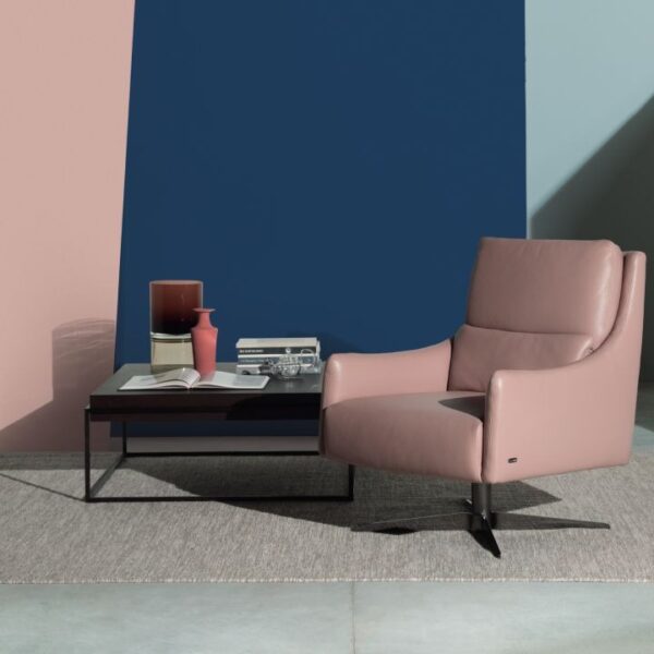 Luxury contemporary Bit armchair by Natuzzi, designer seating for Birmingham, Michigan.