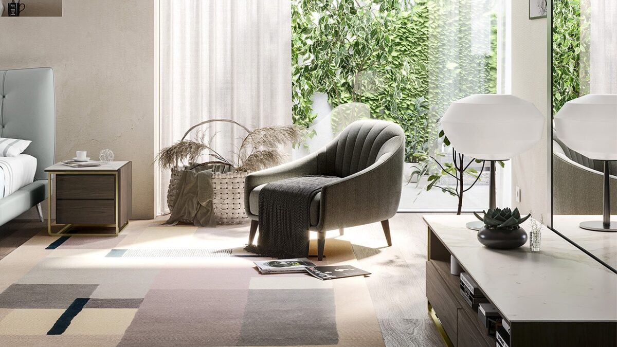 Luxury contemporary Felicita sofa by Natuzzi Italia, high-end Italian design for Birmingham, Michigan.