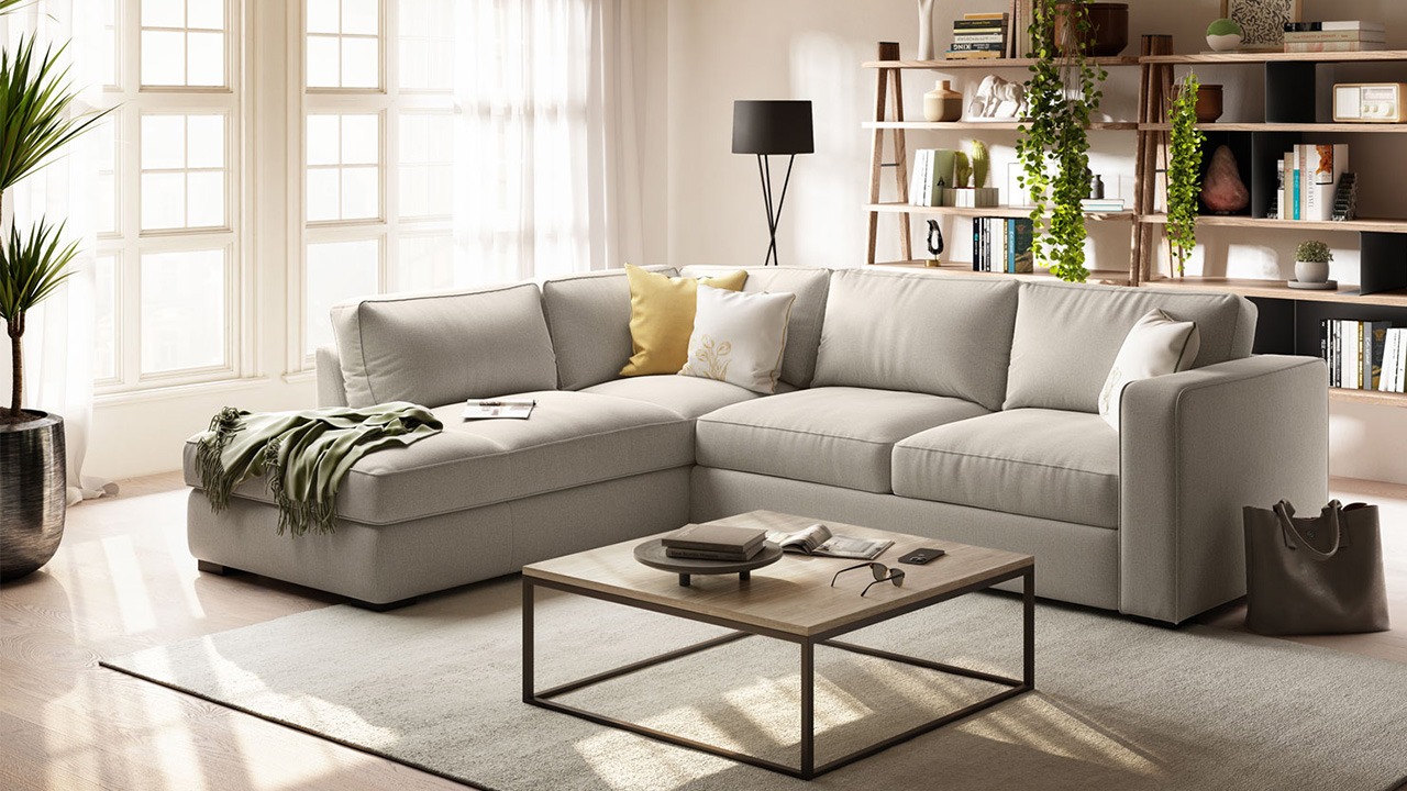 Modern Italian Copenhagen sectional by Natuzzi, designer luxury furniture for Troy, Michigan.