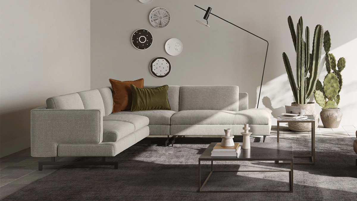Modern Jeremy sofa by Natuzzi, high-end Italian design for Troy, Michigan.
