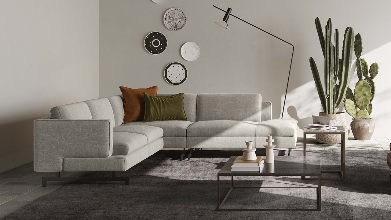 Modern Jeremy sofa by Natuzzi, high-end Italian design for Troy, Michigan.